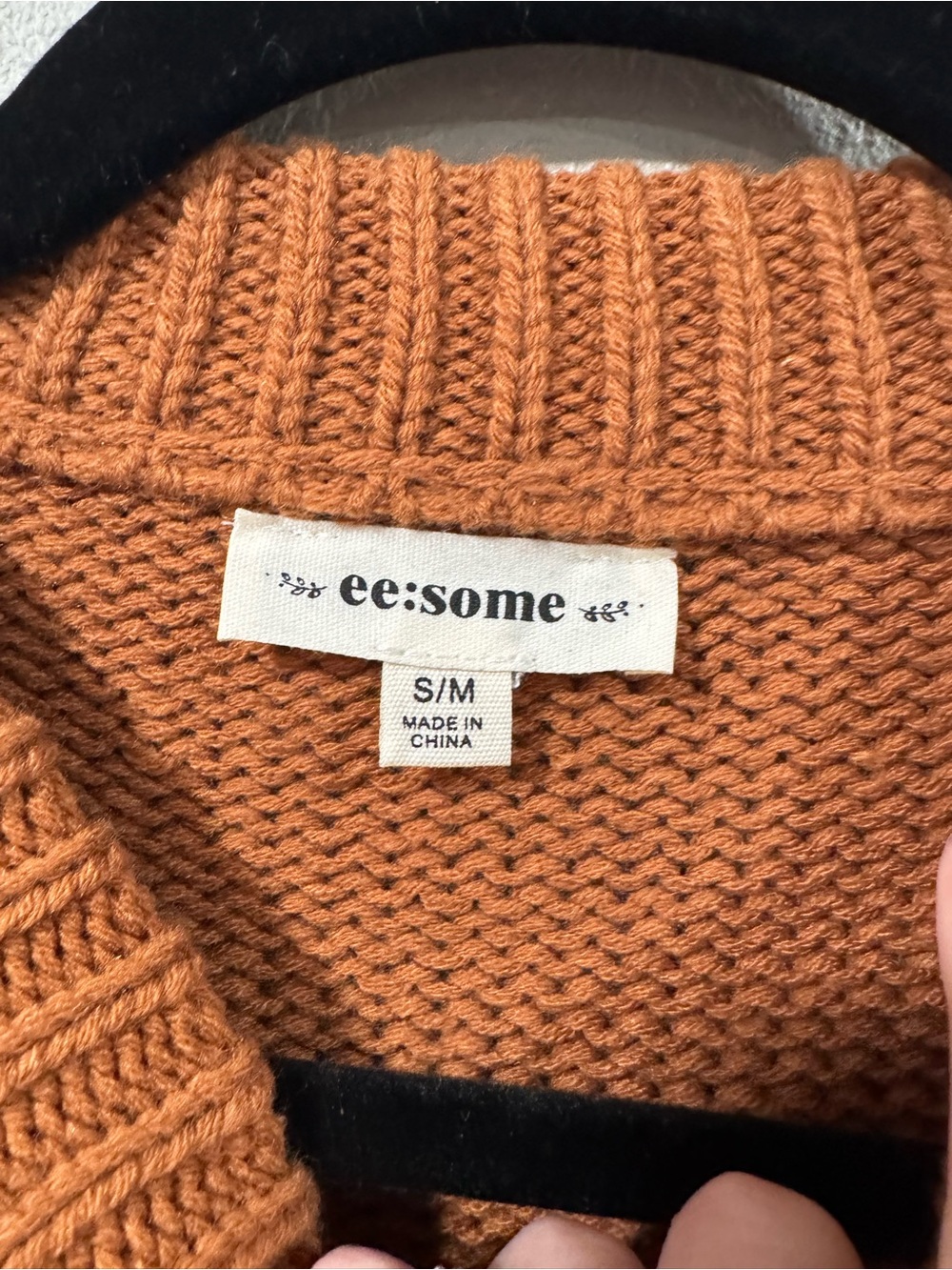 Striped Crewneck Sweater in Rust, Cream & Gray - Picture 3 of 4